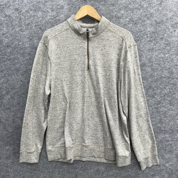 Greg Norman Men's Pullover Activewear Golf Sweatshirt, 1/4 Zip, Beige Tan Size L - Picture 1 of 12